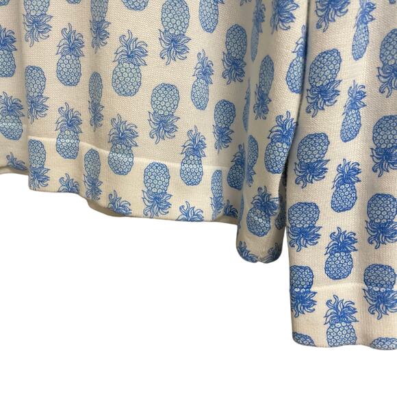 Lilly Pulitzer Tensley Sweater Sunwashed Blue Pineapple Slice of Sunshine Large - Picture 3 of 8